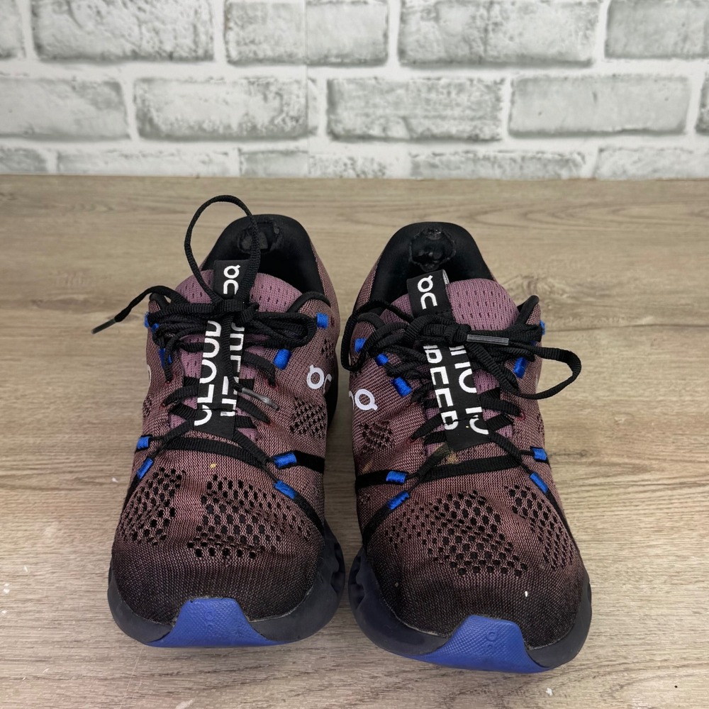 On Cloudsurfer Running Shoes Plum Black Blue Size 9W - Picture 3 of 7